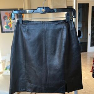 North Beach Michael Hoban Leather Black Pencil Skirt